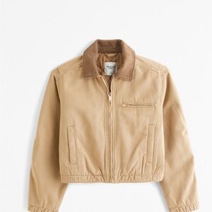 Abercrombie & Fitch Cropped Twill Workwear Jacket
